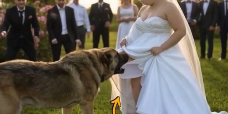 Никто на свадьбе не знал, что она скрывала под платьем, но собака вовремя поняла, что что-то не так…